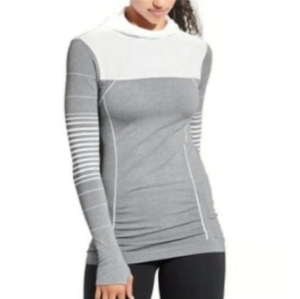 Athleta Stripe Fastest Track Hoodie Running Pullover Women's Size Large